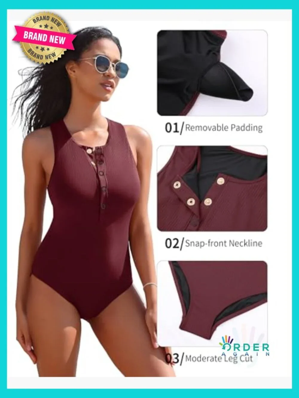 Ribbed Rashguard One Piece Swimsuit Long Torso Tummy Control Full Coverage